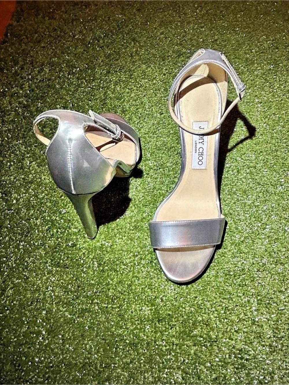Jimmy Choo Lance Strappy Sandals Silver EU 381⁄2